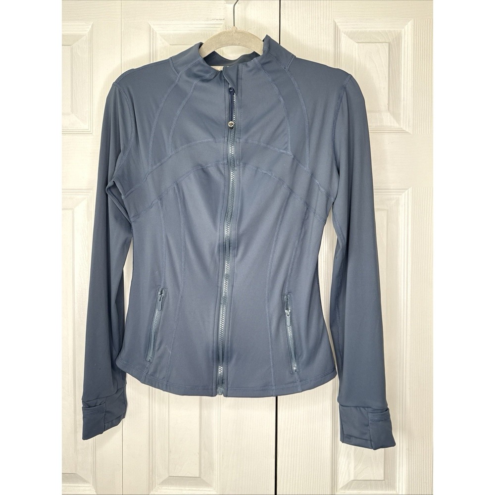 Lululemon Define Jacket Size 6 Blue Luon Full Zip Yoga Fitted Track Run Coat